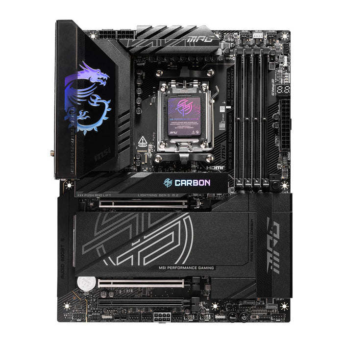 MSI MPG X870E Carbon WiFi ATX Gaming Motherboard, DDR5, AMD AM5, PCIe 5.0, WiFi