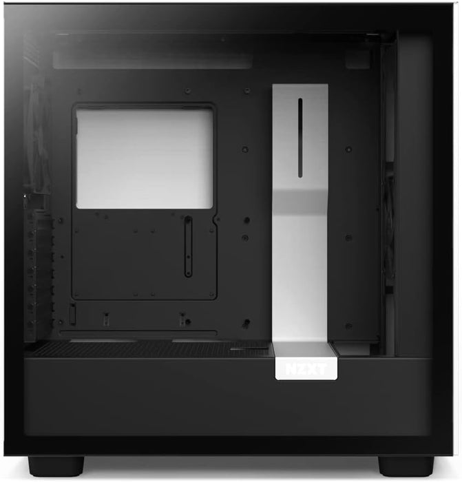 NZXT H7 Flow ATX Mid Tower Gaming PC Case, Integrated RGB Lightning, Tempered Glass, White / Black, CM-H71FG-01