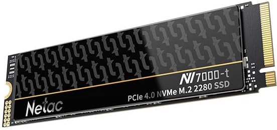 Netac 1TB NV7000-T M.2 NVMe Gen4 SSD, M.2 2280, PCIe4, 3D NAND, R/W 7300/6600 MB/s, Heatspreader