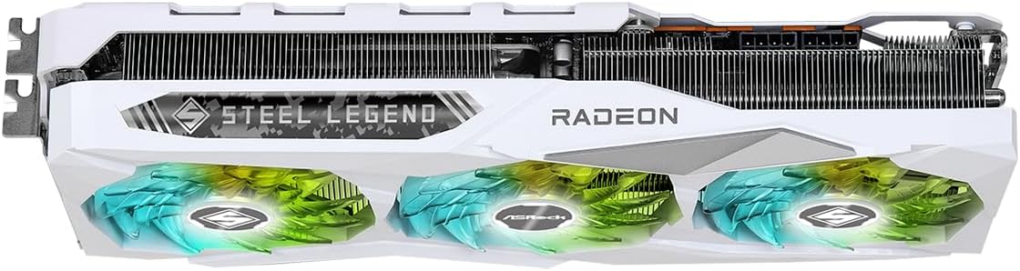 Asrock RX7800 XT Steel Legend 16GB OC Gaming Graphics Card, PCIe4, DDR6, 2520MHz Clock, RGB, White