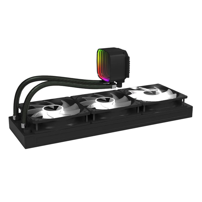 Vida Aquilo 360mm ARGB Liquid CPU Cooler, 3x ARGB PWM Fans, Infinity Mirror RGB Pump Head, Black