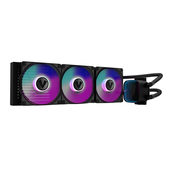 Vida Aquilo 360mm ARGB Liquid CPU Cooler, 3x ARGB PWM Fans, Infinity Mirror RGB Pump Head, Black