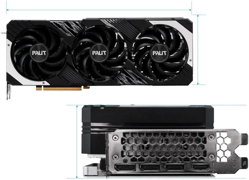 Palit RTX4070 Ti GamingPro Graphics Card, PCIe4, 12GB DDR6X, HDMI, DP, 2610MHz Clock, RGB Lighting *OPEN BOX*