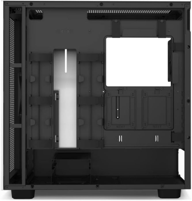 NZXT H7 Flow ATX Mid Tower Gaming PC Case, Integrated RGB Lightning, Tempered Glass, White / Black, CM-H71FG-01