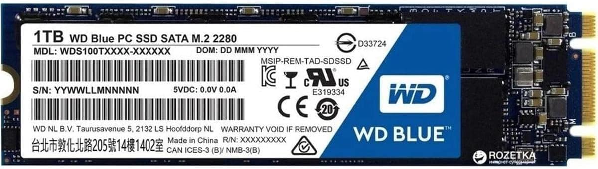 WD Blue 3D NAND SATA 1TB SSD 5600MB/s, Solid state drive, internal, M.2 2280 - SATA 6Gb/s