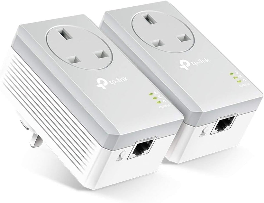 TP-LINK AV600 10/100 Powerline Adapter Kit, 1-Port, AC Pass Through, Range Extender TL-PA4010P