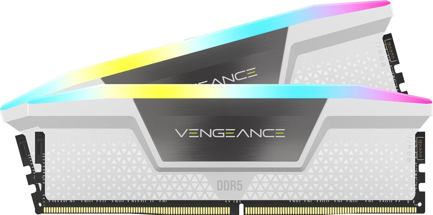 Corsair Vengeance RGB 32GB Memory RAM DDR5 6400MHz, 2 x 16GB, CL36, Computer Memory Kit White