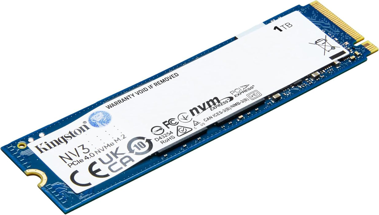 Kingston 1TB NV3 M.2 NVMe Gen4 SSD, M.2 2280, PCIe4, R/W 6000/4000 MB/s, Internal Solid State Drive