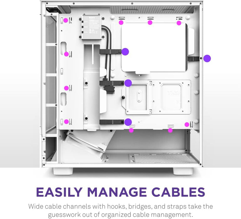 NZXT H5 Elite Gaming ATX PC Case Mid Tower, Tempered Glass, E-ATX (Up to 272mm), White