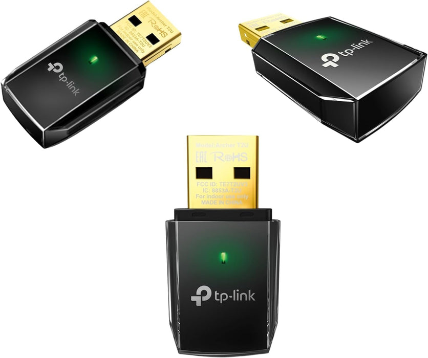 TP-Link (Archer T2U) AC600 Wireless Dual Band USB Adapter, Advanced Security