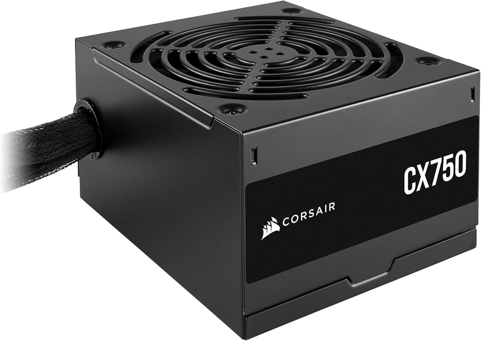 Corsair 750W CX750 Power Supply, Fully Wired, 80+ Bronze PSU, Thermally Controlled Fan