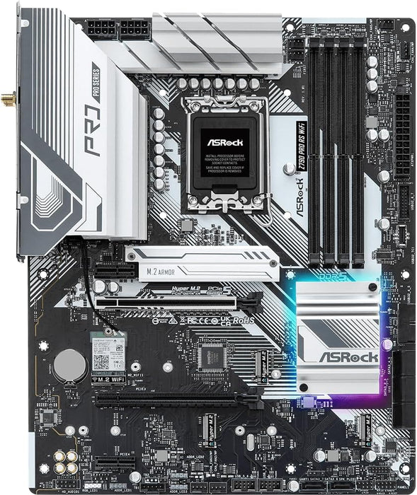 ASRock Z790 Pro RS WiFi ATX Gaming Motherboard, DDR5, Intel 1700, 2.5G LAN, DP, HDMI, WiFi 6E