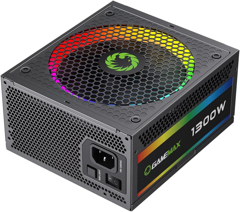 GameMax RGB 1300W PSU, Modular, 80+ Platinum ATX Power Supply, PCIe 5.0, RGB Smart