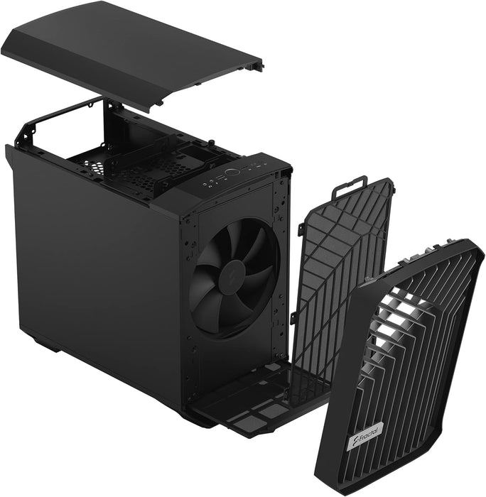 Fractal Design Torrent Nano PC Case, Mini ITX, 1 Fan, 280mm Watercooling, Front Grille, Black Solid