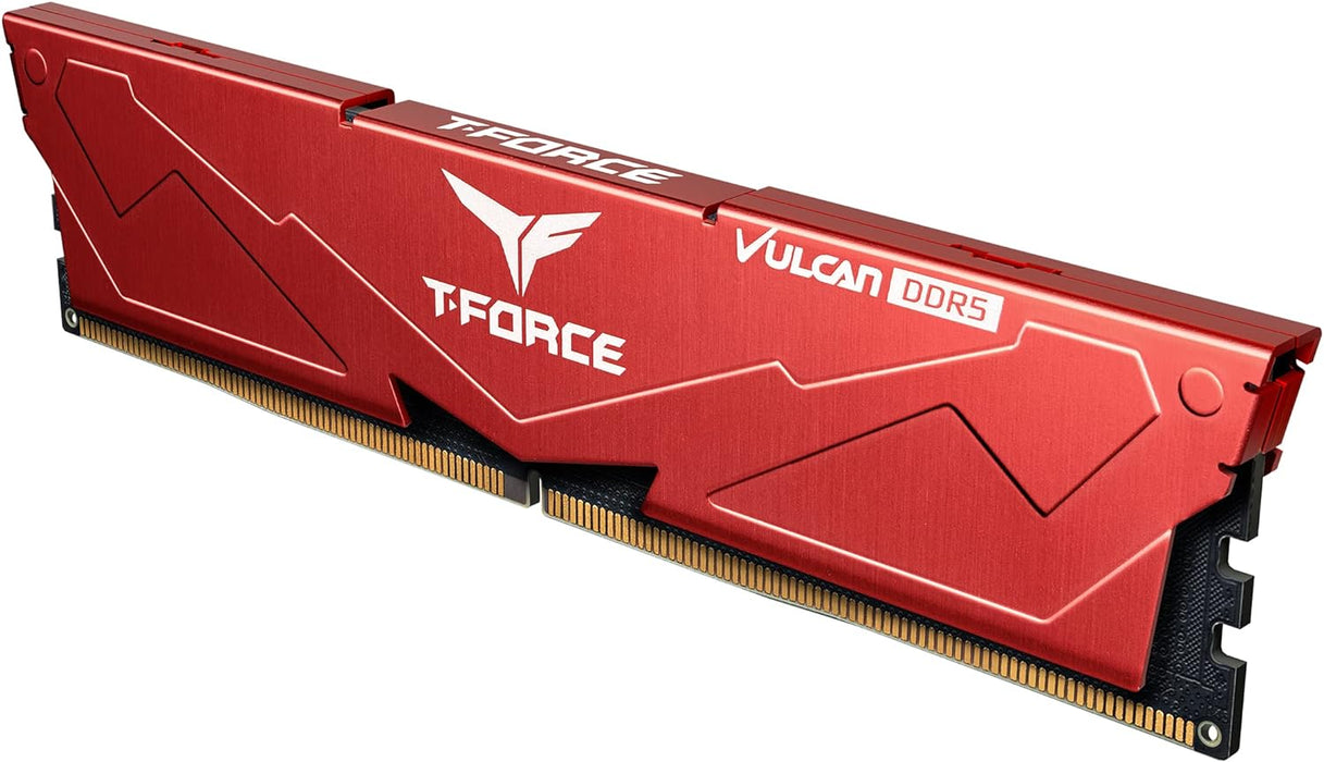 Team T-Force Vulcan 32GB Kit (2 x 16GB) Memory RAM, DDR5, 6000MHz (PC5-48000), DIMM Memory Kit, Red