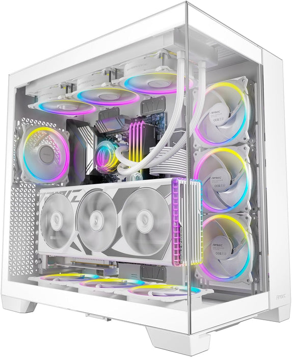 Antec C8 White E-ATX Gaming PC Case Full Tower, Tooless Design, Seamless Tempered Glass