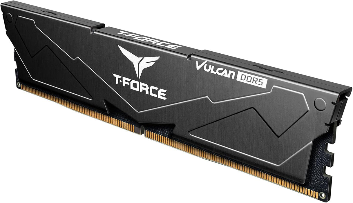 Team T-Force Vulcan 32GB Memory RAM Kit (2 x 16GB), DDR5, 6000MHz (PC5-48000), CL38, XMP 3.0, Black