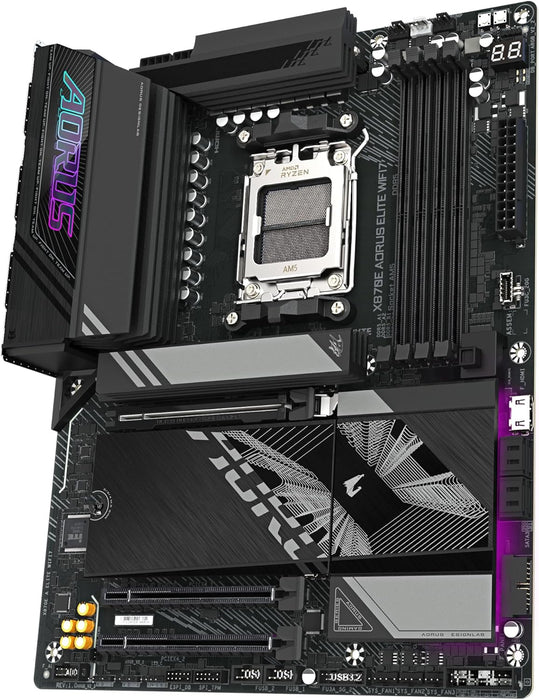 Gigabyte X870E Aorus Elite WiFi7 ATX Gaming Motherboard, AMD AM5, DDR5, PCIe 5.0