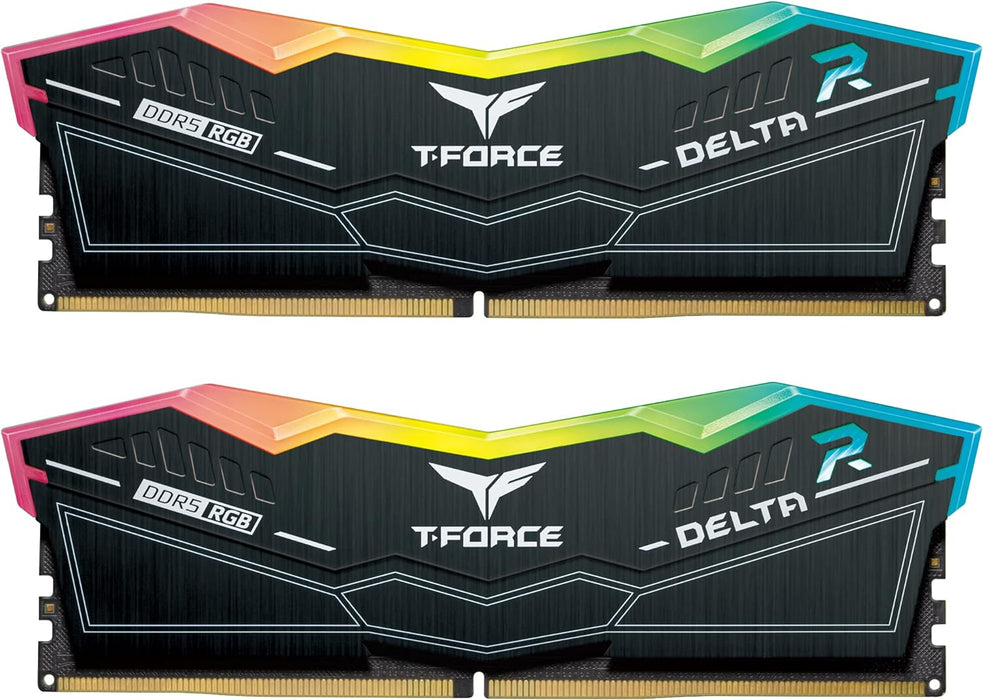 Team T-Force Delta RGB 64GB RAM 6000MHz DDR5 Desktop Memory Kit, Black