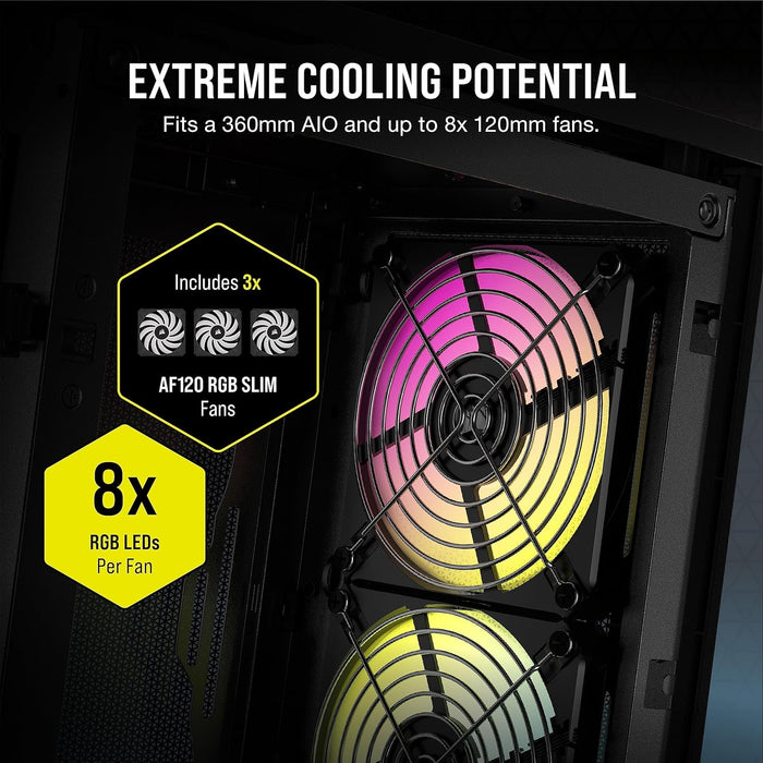 Corsair iCUE 2000D RGB Airflow Gaming PC Case Mini ITX, Steel Mesh Panels, Black