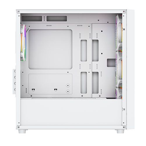 Vida Lucid White ARGB Gaming PC Case, Micro ATX, Window Glass, 4x ARGB Infinity Fans