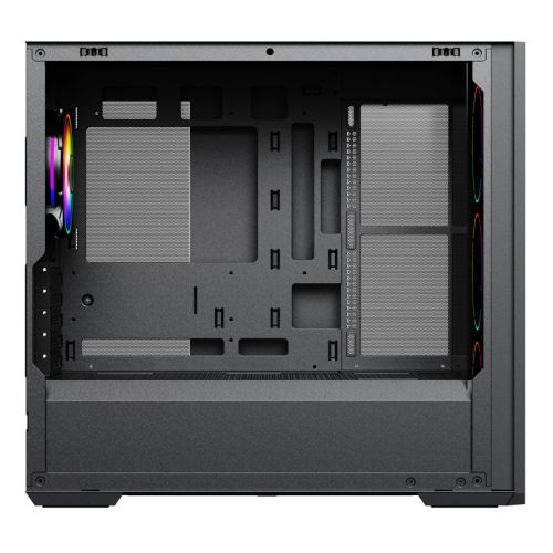 Vida Notus Black ARGB Gaming Case w/ Glass Side, Micro ATX, Mesh Front, 4x ARGB Fans, Asus BTF Compatible