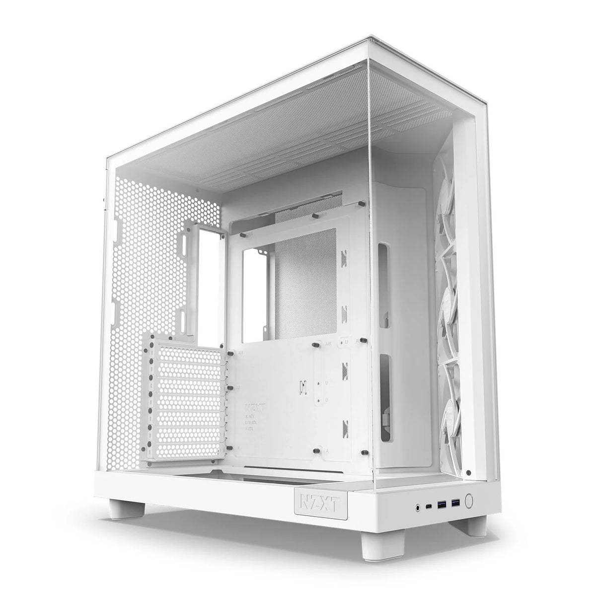 NZXT H6 Flow ATX Gaming PC Case White, Dual Chamber Tempered Glass Mid ...