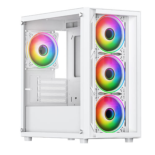 m-atx gaming pc case white