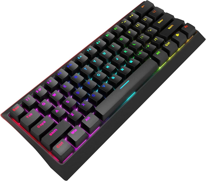 Marvo KG962 Mechanical Gaming Keyboard, 60 Percent Compact Format, Rainbow Backlit, Red Switches