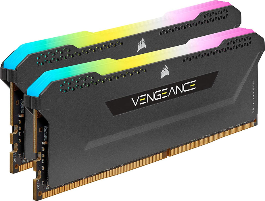 Corsair Vengeance RGB Pro SL 16GB Memory Kit (2 x 8GB), DDR4, 3600MHz (PC4-28800), CL18, XMP 2.0, Black, Ryzen Optimised