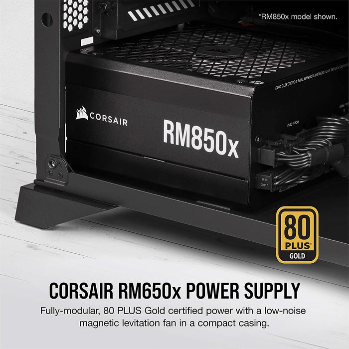 Corsair 650W Enthusiast RMx Series RM650X V2 PSU, Magnetic Levitation Fan, Fully Modular, 80+ Gold Power Supply