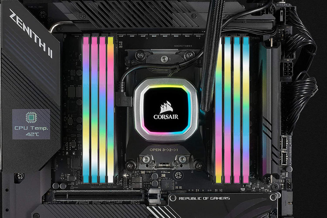 Corsair Vengeance RGB Pro SL 16GB Memory Kit (2 x 8GB), DDR4, 3600MHz (PC4-28800), CL18, XMP 2.0, Black, Ryzen Optimised