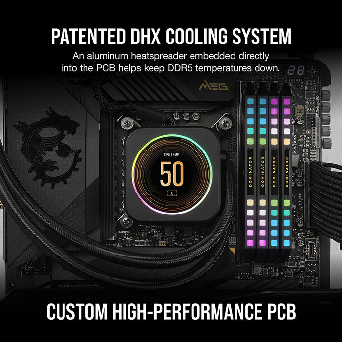 Corsair Dominator Platinum RGB 32GB Kit (2 x 16GB), DDR5, 5200MHz (PC5-41600), CL40, DIMM Memory